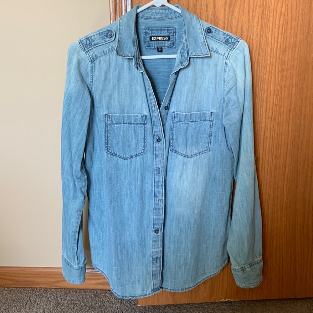 Express denim button down